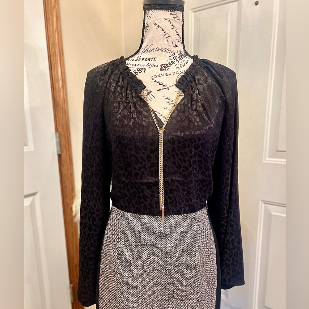 Michael Kors Leopard Print Blouse size M